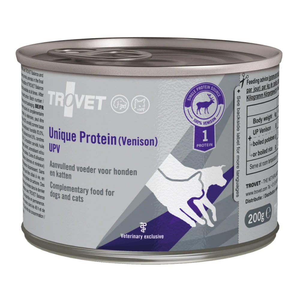 TROVET Unique Protein UPV (Venison) - Hond/Kat