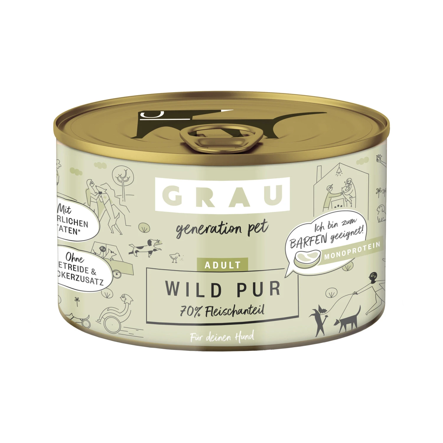 Grau Excellence Adult Puur Hondenvoer - Wild - Blik - Afbeelding 2